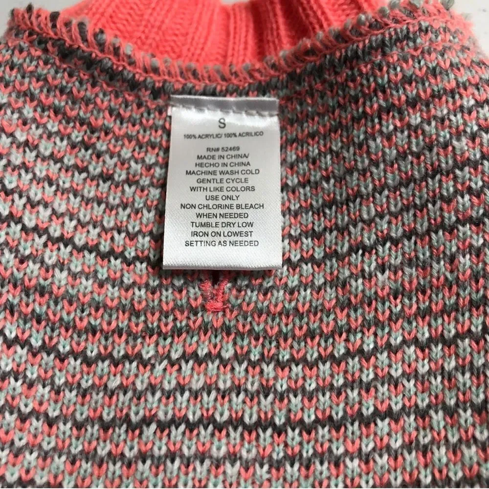 Cable Knit Hearts Print Sweater